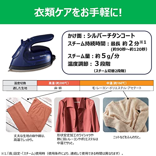 東芝(TOSHIBA) アイロン スチーム 衣類スチーマー コードレス TA-FV440 軽量 約0.9kg コンパクト スチーム持続時間 約2分 スチーム量 約5ml/分 シルバーチタンコート かけ 東芝(TOSHIBA) アイロン スチーム 衣類スチーマー コードレス TA-FV440 軽量 約0.9kg コンパクト スチーム持続時間 約2分 スチーム量 約5ml/分 シルバーチタンコート かけ