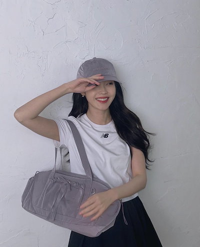 韓国限定 ニューバランス IUピック ヴァイオレット グロッシーリボンバッグ 完売品♡韓国限定ニューバランスIU バイオレット リボンダッフル