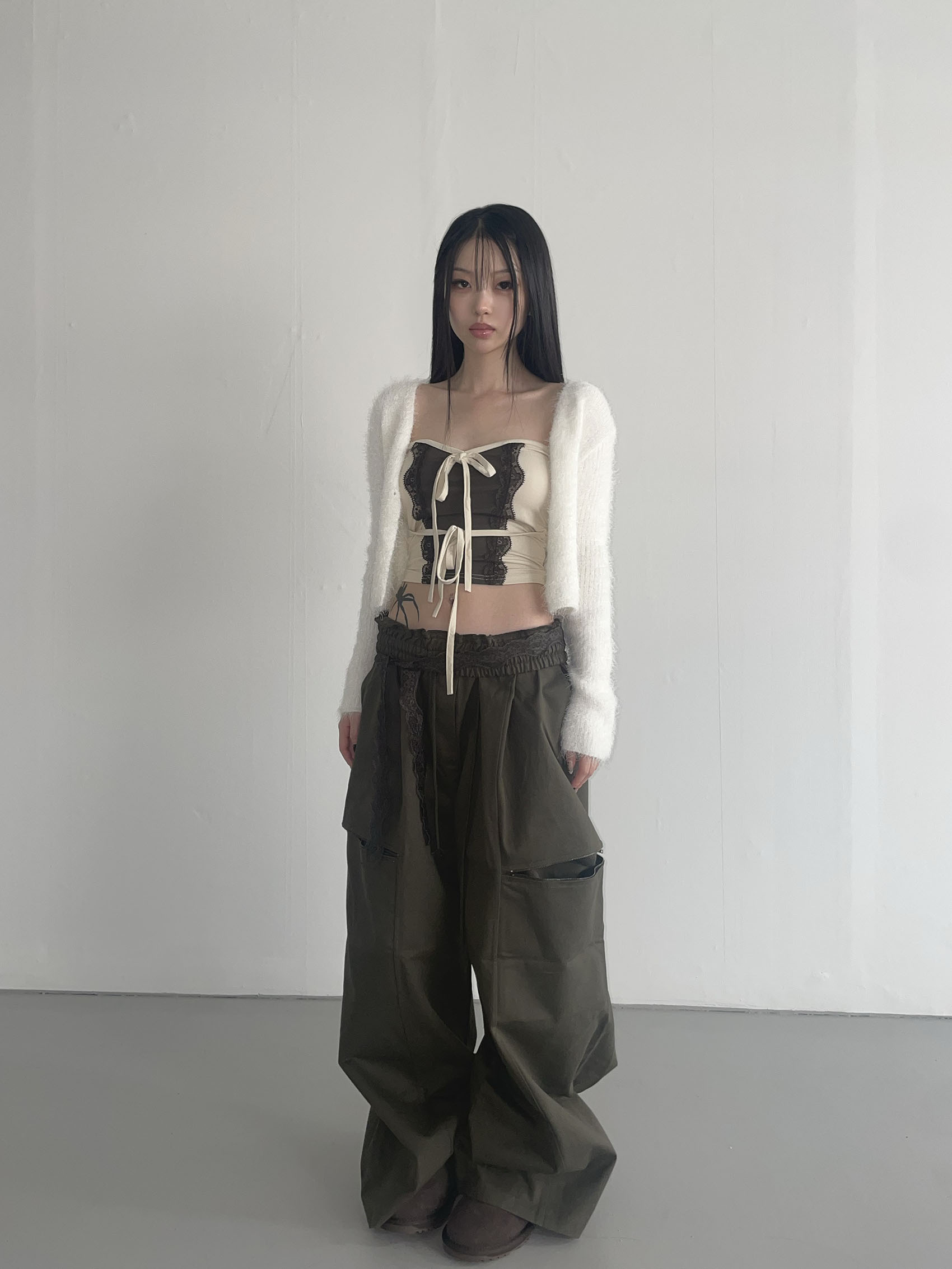 THEAIRTOWN】waker wide zipper pt (2 color) パンツ