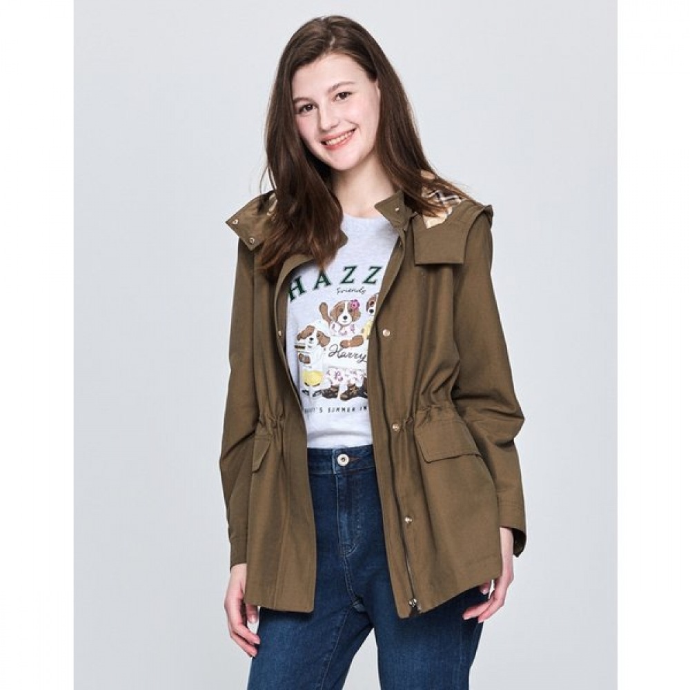 [25SS] フード付きハーフナイトジャンパーカーキ HSJU5BC21K3