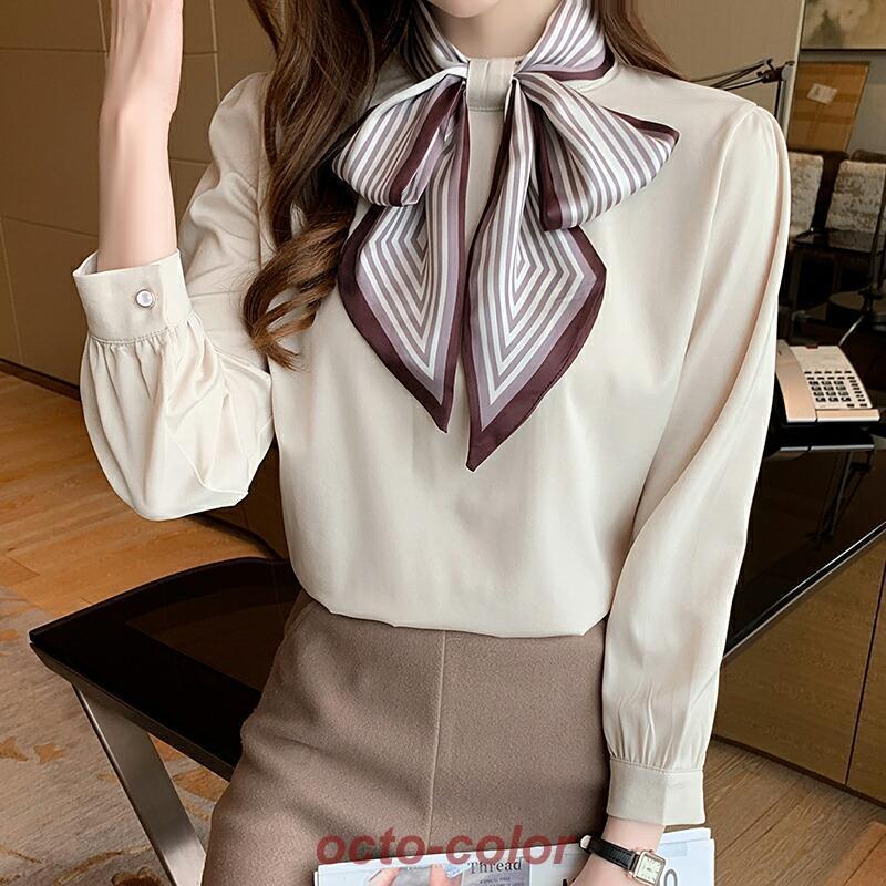 ボウタイブラウスリボンレディース長袖ボウタイブラウス立ち襟シフォンシャツブラウストップス柄華やかリボンタイオフィスカジュアルレトロ ボウタイブラウスリボンレディース長袖ボウタイブラウス立ち襟シフォンシャツブラウストップス柄華やかリボンタイオフィスカジュアルレトロ