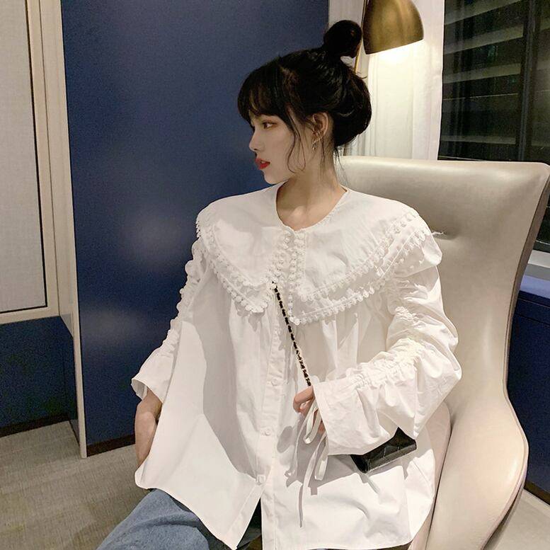 レディース フリル付きセーラーカラーブラウス ダブルフリルカラーブラウス ビックカラー ダブル襟デザイン トップス シャツ ブラウス 白シャツ 白トップス 長袖 襟付き レース 大人可愛い きれいめ レディース フリル付きセーラーカラーブラウス ダブルフリルカラーブラウス ビックカラー ダブル襟デザイン トップス シャツ ブラウス 白シャツ 白トップス 長袖 襟付き レース 大人可愛い きれいめ