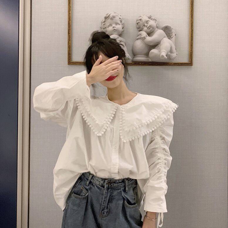 レディース フリル付きセーラーカラーブラウス ダブルフリルカラーブラウス ビックカラー ダブル襟デザイン トップス シャツ ブラウス 白シャツ 白トップス 長袖 襟付き レース 大人可愛い きれいめ レディース フリル付きセーラーカラーブラウス ダブルフリルカラーブラウス ビックカラー ダブル襟デザイン トップス シャツ ブラウス 白シャツ 白トップス 長袖 襟付き レース 大人可愛い きれいめ