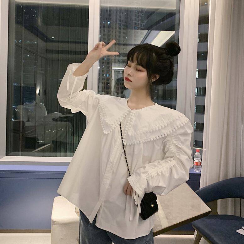 レディース フリル付きセーラーカラーブラウス ダブルフリルカラーブラウス ビックカラー ダブル襟デザイン トップス シャツ ブラウス 白シャツ 白トップス 長袖 襟付き レース 大人可愛い きれいめ レディース フリル付きセーラーカラーブラウス ダブルフリルカラーブラウス ビックカラー ダブル襟デザイン トップス シャツ ブラウス 白シャツ 白トップス 長袖 襟付き レース 大人可愛い きれいめ