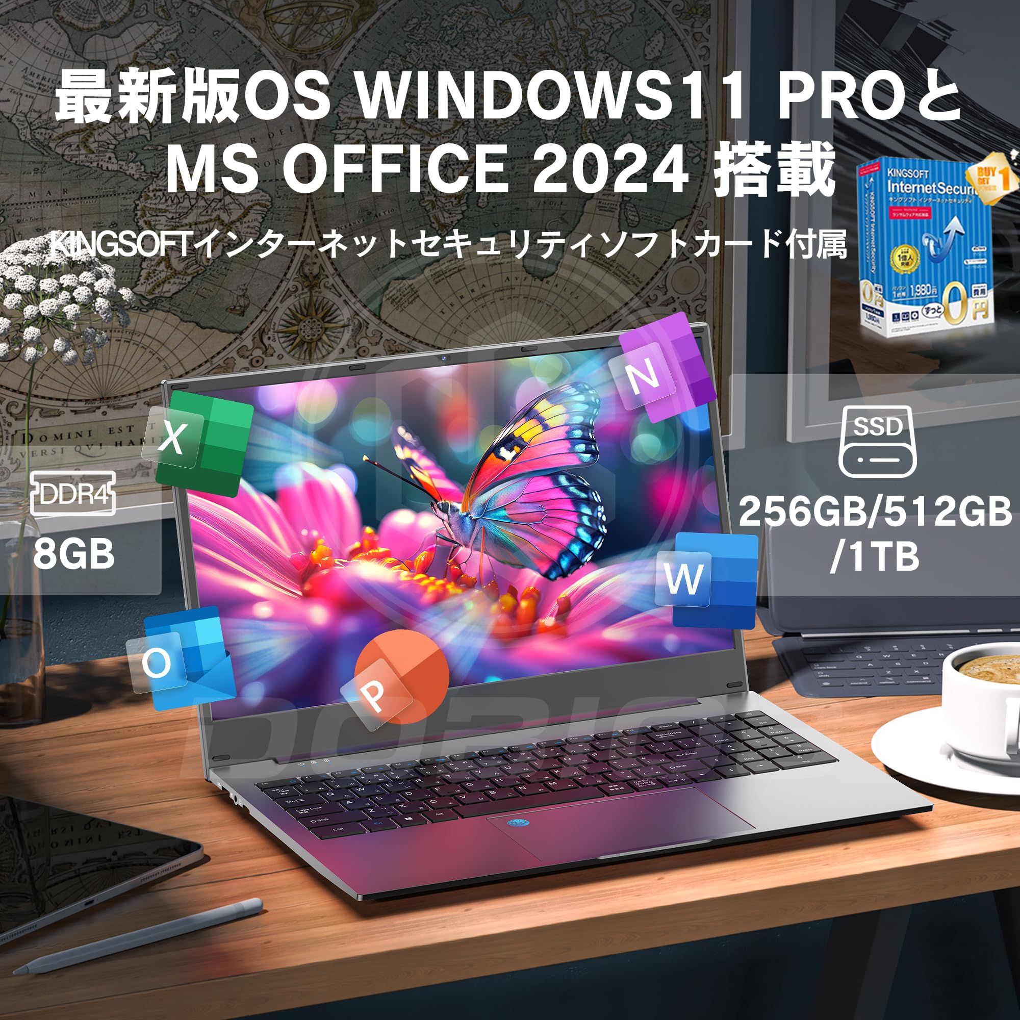 Dobios Office 2024搭載 ノートパソコン 日本語キーボード 15.6型 1920×1080 IPS液晶 ウェブカメラ付き 薄型ノートPC Win11 Pro インテル Celeron Dobios Office 2024搭載 ノートパソコン 日本語キーボード 15.6型 1920×1080 IPS液晶 ウェブカメラ付き 薄型ノートPC Win11 Pro インテル Celeron