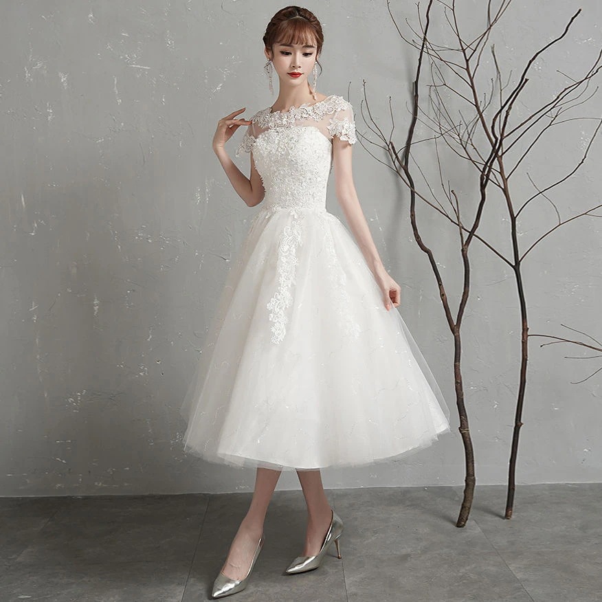 ワンショルダーライトウェディングドレス 2025 韓国花嫁 森スタイル スーパーファンタジー シンプルドレス プチショートスタイル ワンショルダーライトウェディングドレス 2025 韓国花嫁 森スタイル スーパーファンタジー シンプルドレス プチショートスタイル