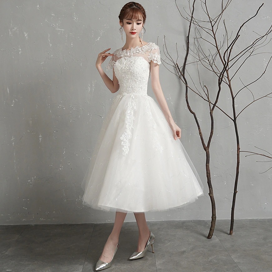 ワンショルダーライトウェディングドレス 2025 韓国花嫁 森スタイル スーパーファンタジー シンプルドレス プチショートスタイル ワンショルダーライトウェディングドレス 2025 韓国花嫁 森スタイル スーパーファンタジー シンプルドレス プチショートスタイル