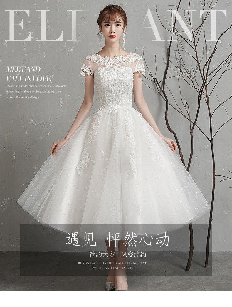 ワンショルダーライトウェディングドレス 2025 韓国花嫁 森スタイル スーパーファンタジー シンプルドレス プチショートスタイル ワンショルダーライトウェディングドレス 2025 韓国花嫁 森スタイル スーパーファンタジー シンプルドレス プチショートスタイル