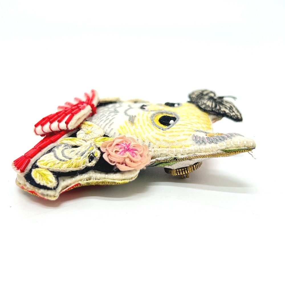 ブローチ ヒグチユウコ 猫 刺繍 アクセサリー キャンバス マルチカラー