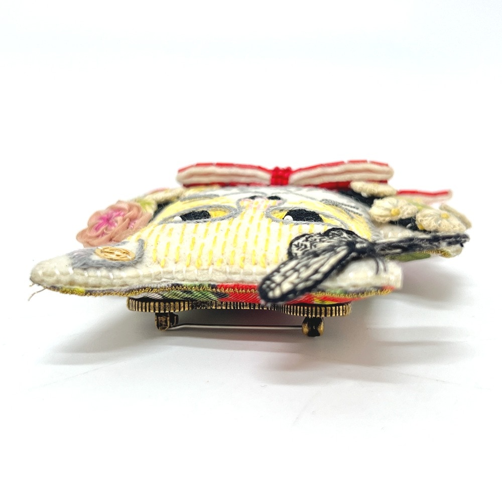 ブローチ ヒグチユウコ 猫 刺繍 アクセサリー キャンバス マルチカラー