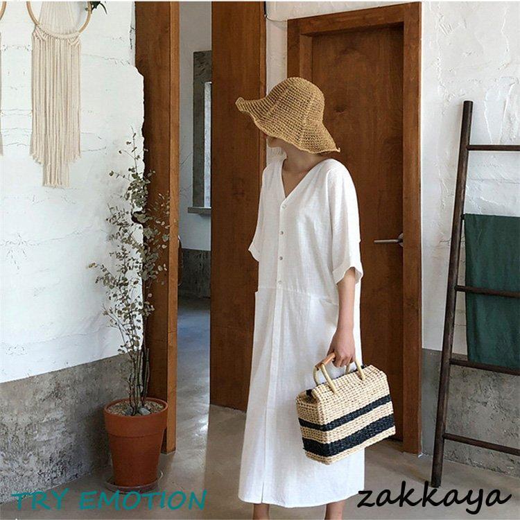 シャツワンピース レディース 40代 半袖 ワンピース 春 夏 無地 ワンピース マキシワンピース オシャレ 着痩せ 大きいサイズ 韓国風 30代 50代