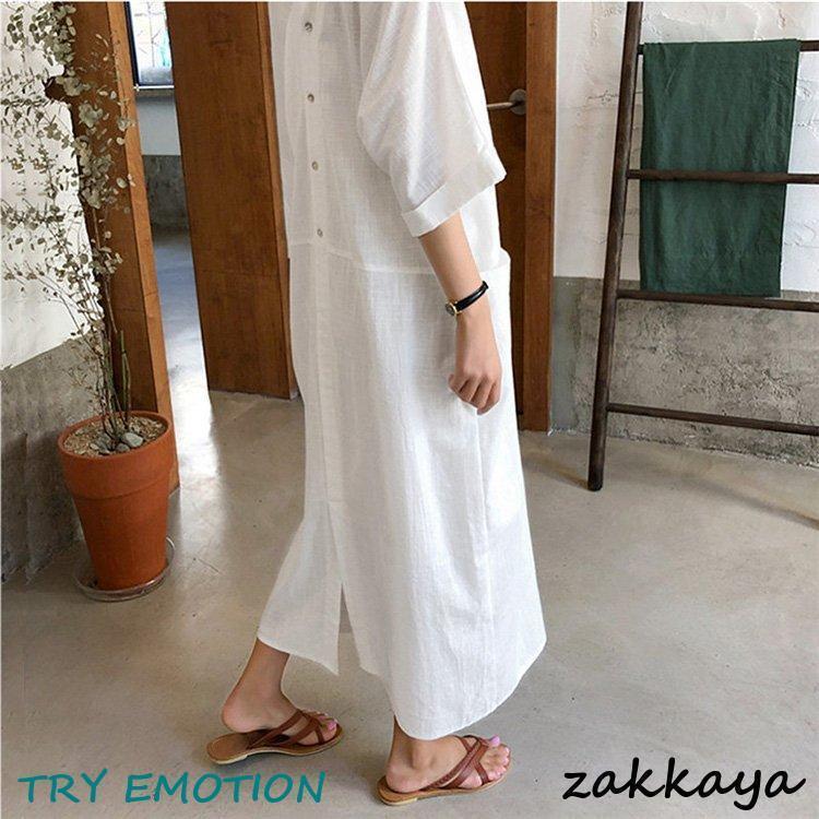 シャツワンピース レディース 40代 半袖 ワンピース 春 夏 無地 ワンピース マキシワンピース オシャレ 着痩せ 大きいサイズ 韓国風 30代 50代