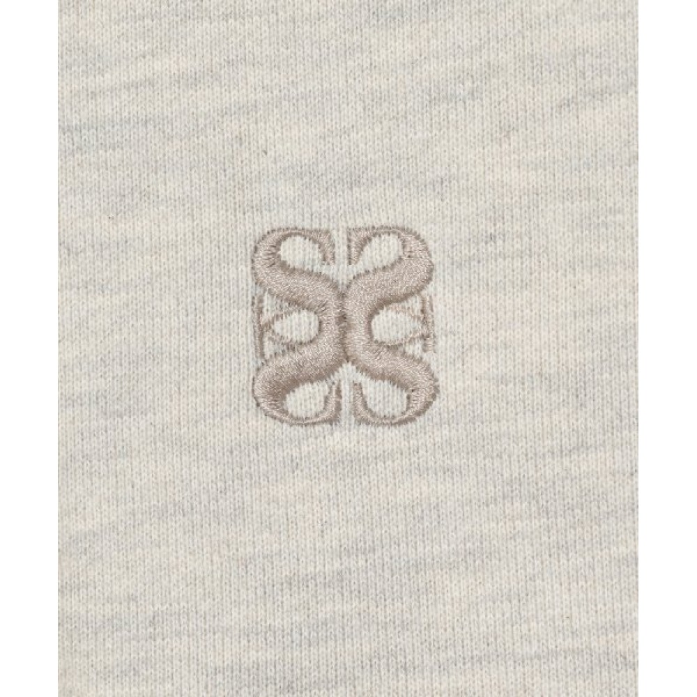 テオコットンオールデイフーディージップアップメランジアイボリー テオコットンオールデイフーディージップアップメランジアイボリー