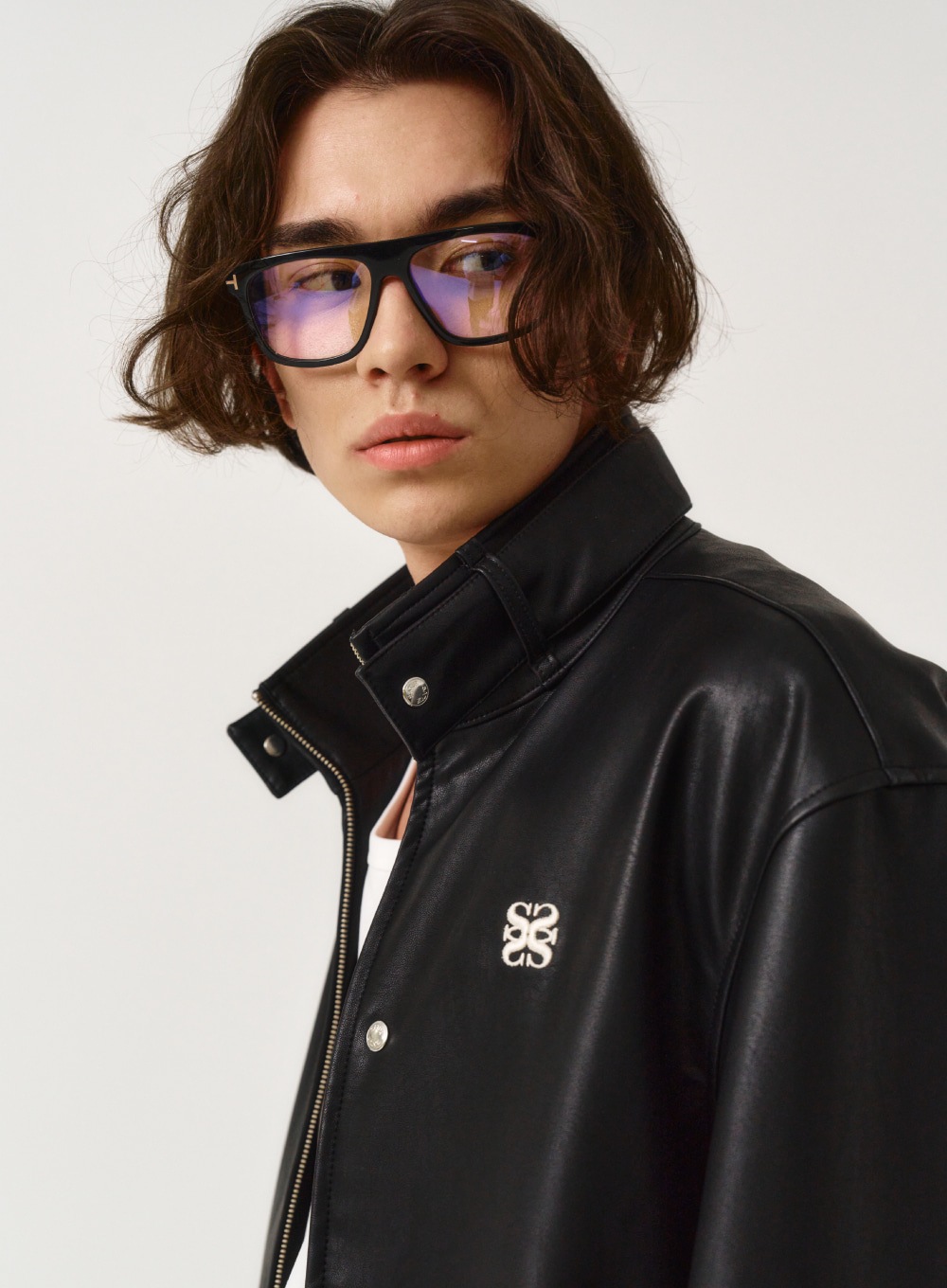 SATUR】 LECCE LEATHER ZIP UP JACKET : CLASSIC BLACK