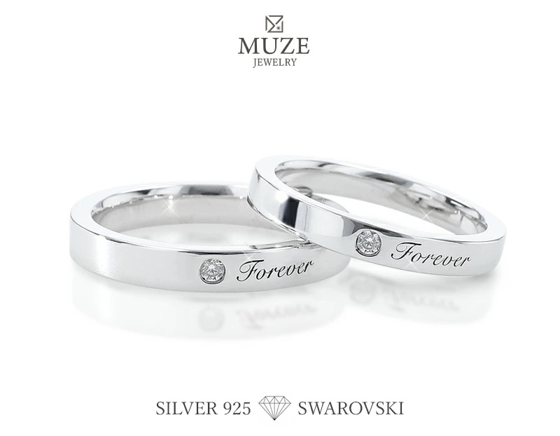 MUZE JEWELRY ペアリング スワロフスキージルコニア使用 結婚指輪 マリッジリング 指輪 リング ペア プラチナ仕上げ MUZE JEWELRY ペアリング スワロフスキージルコニア使用 結婚指輪 マリッジリング 指輪 リング ペア プラチナ仕上げ