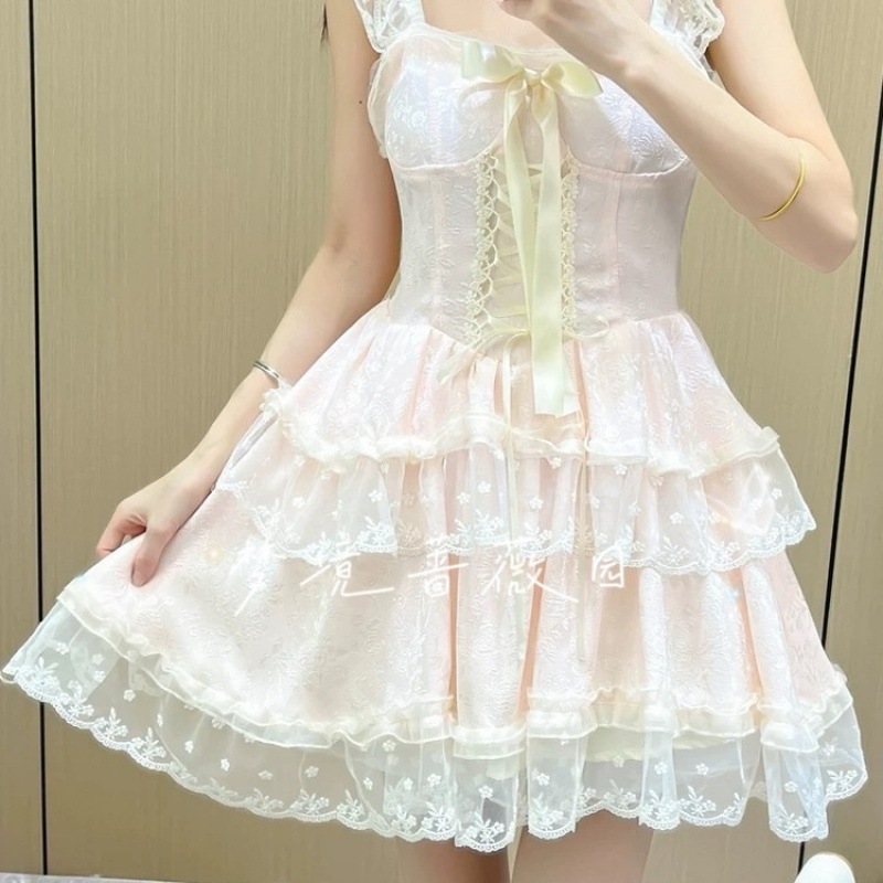 【急速発送】ロリータのかわいいケーキワンピース夏のポンポンスカートLoプリンセススカートウエストを収めてすっきりショート丈に秋の万能アイテム 【急速発送】ロリータのかわいいケーキワンピース夏のポンポンスカートLoプリンセススカートウエストを収めてすっきりショート丈に秋の万能アイテム