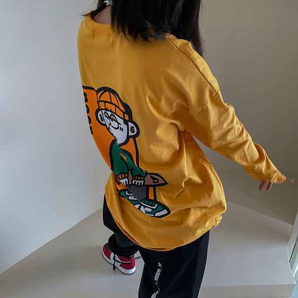 Qoo10 MADSISTER プリント 長袖 プリント Tシャツ・カッ