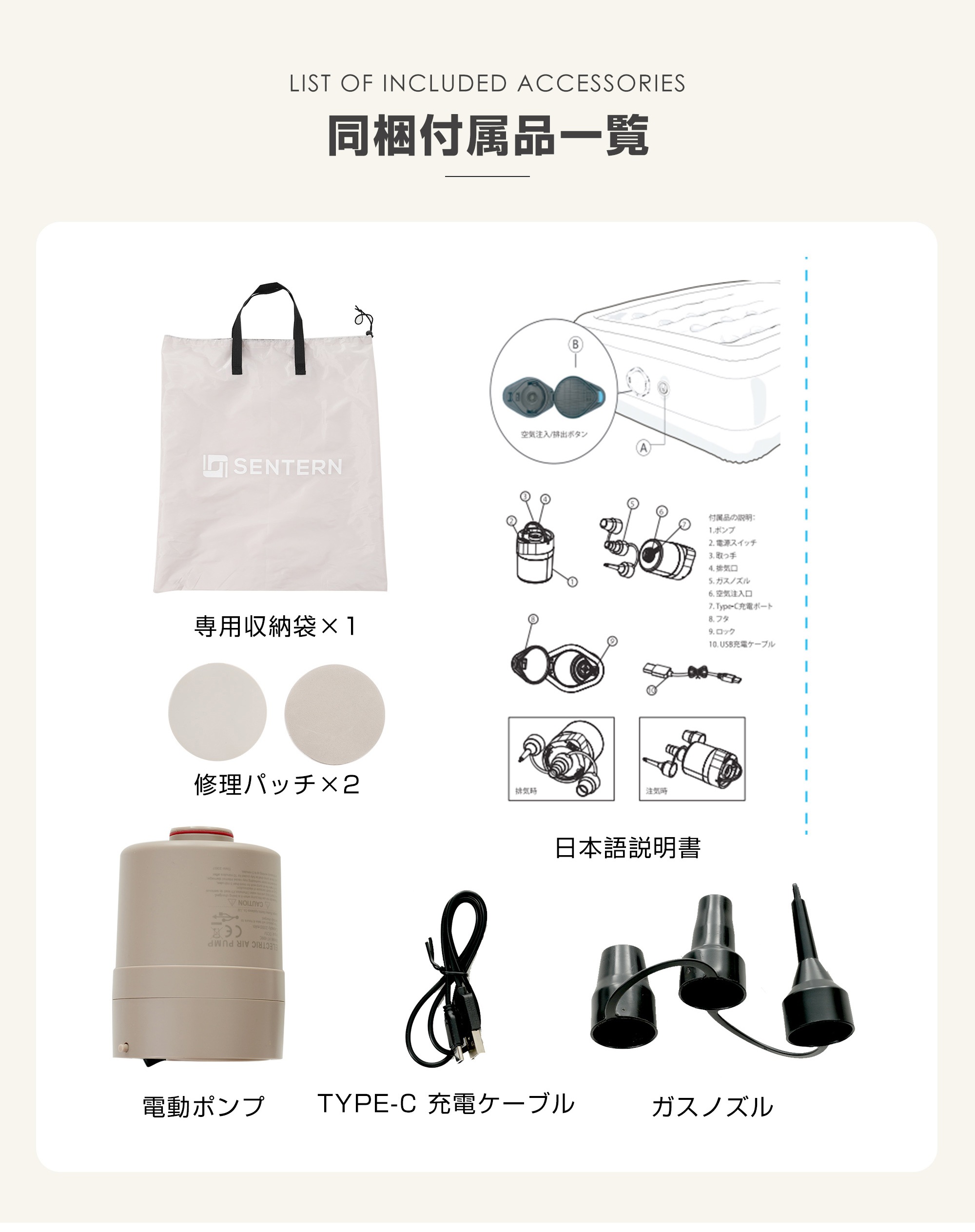 【国内出荷】【2個】【グレー】【防災対策用にも!】 エアーベッド電動 　シングルサイズ　180*95*40cm 空気ベッド キャンプマット インフレーターマット 自動膨張式 快適な寝心地 折り畳み 超