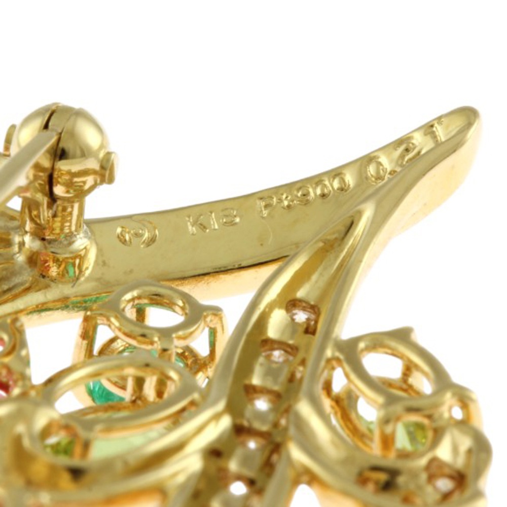 タサキ ブローチ 18金 K18イエローゴールド ピンクトルマリン TASAKI 中古 美品 タサキ ブローチ 18金 K18イエローゴールド ピンクトルマリン TASAKI 中古 美品