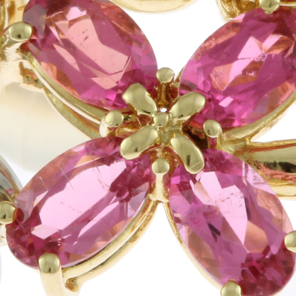 タサキ ブローチ 18金 K18イエローゴールド ピンクトルマリン TASAKI 中古 美品 タサキ ブローチ 18金 K18イエローゴールド ピンクトルマリン TASAKI 中古 美品