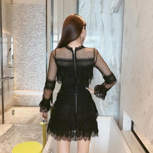 ワンピースパーティードレス韓国ドレスミニワンピ総レースオルチlャン可愛い花柄ドット柄ラウンドネック長袖ショート丈ミニ丈ティアード二次会ゲストパーティーシースルーシアーセクシー男ウケきれいめデートレディ ワンピースパーティードレス韓国ドレスミニワンピ総レースオルチlャン可愛い花柄ドット柄ラウンドネック長袖ショート丈ミニ丈ティアード二次会ゲストパーティーシースルーシアーセクシー男ウケきれいめデートレディ