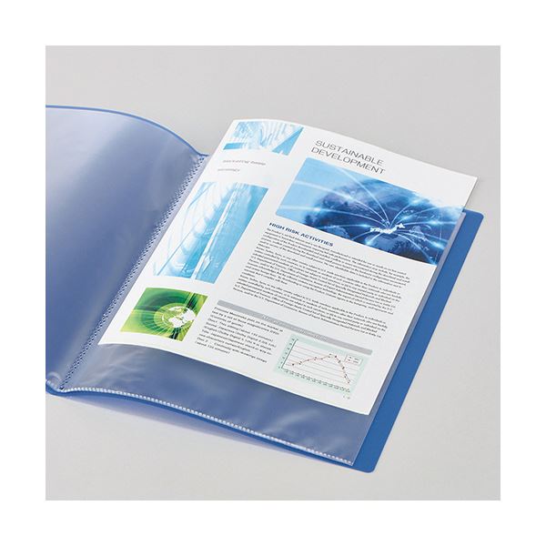 TANOSEE環境にやさしいクリアファイル(植物由来原料配合) A4タテ 40ポケット 背幅23mm ブルー1セット(40冊) TANOSEE環境にやさしいクリアファイル(植物由来原料配合) A4タテ 40ポケット 背幅23mm ブルー1セット(40冊)