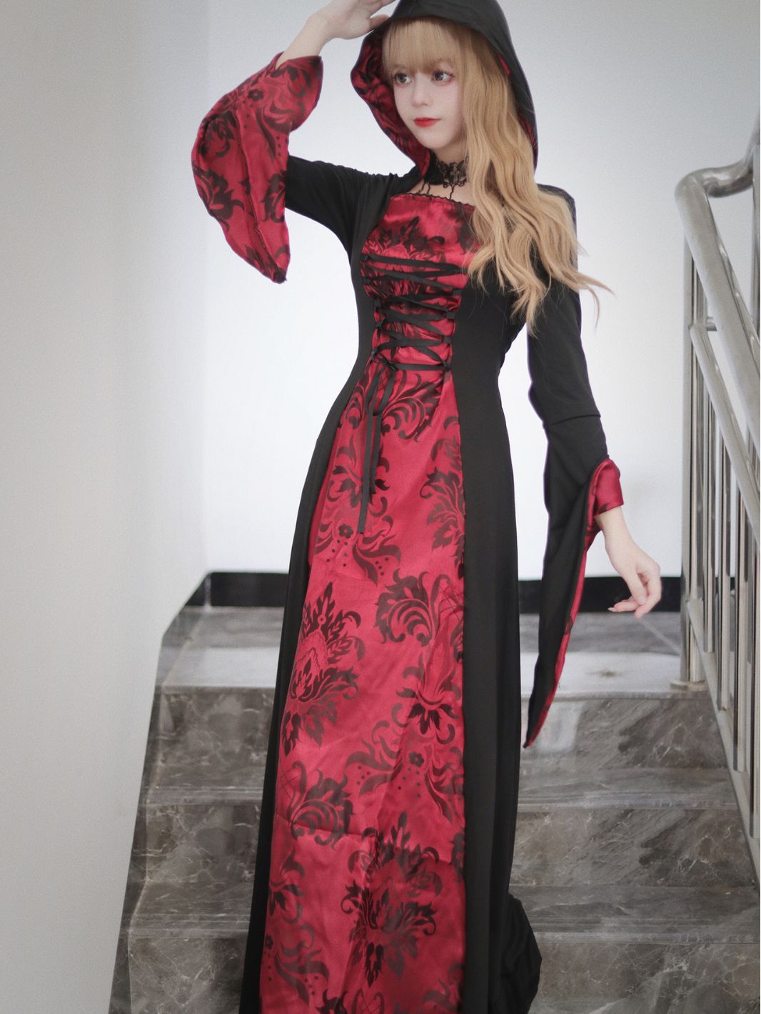 ハロウィン マント 吸血鬼 コスプレ コスチューム プロム 魔法使い ドレスアップ ローブ