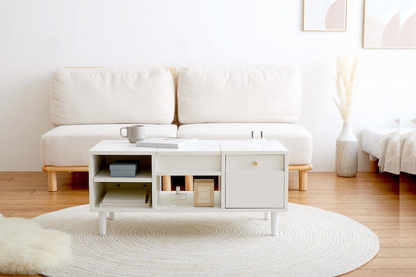 幅85㎝】ドレッサー テーブル 一面鏡 収納付き おしゃれ 【ホワイト