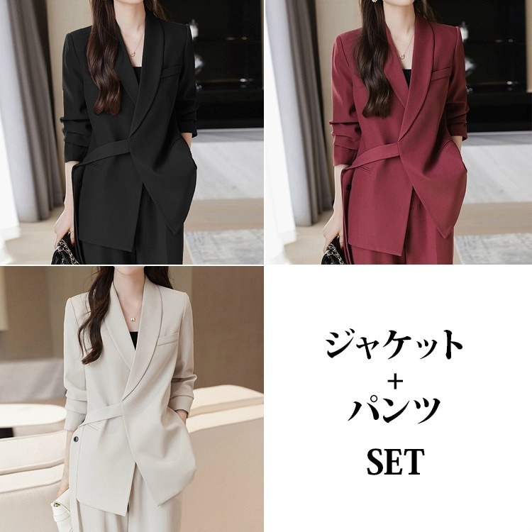 パンツスーツ ママスーツ スーツセット レディース 卒園式 卒業式 入園式 入学式 大きいサイズ お呼ばれ 披露宴 結婚式 パーティー 同窓会 30代 40代 50代 ホワイト レッド ブラック フ