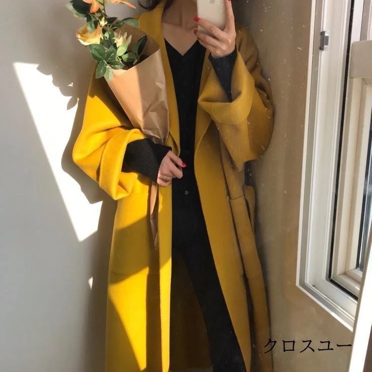 チェスターコート レディース ロング丈 ウール混んコート アウター 無地 体型カバー ゆったり お洒落 上品 通勤 二次会 コーデ 代 代