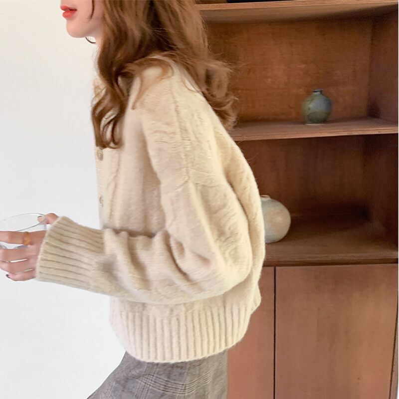 レディース トップス カーディガン 長袖 ラウンドネック 襟なし ノーカラー 前開き ボタン かわいい 大人可愛い シンプル カジュアル おしゃれ こなれ感 ラフ 楽天市場】「少しだけ甘さを足して」ニット カーディガン 長袖