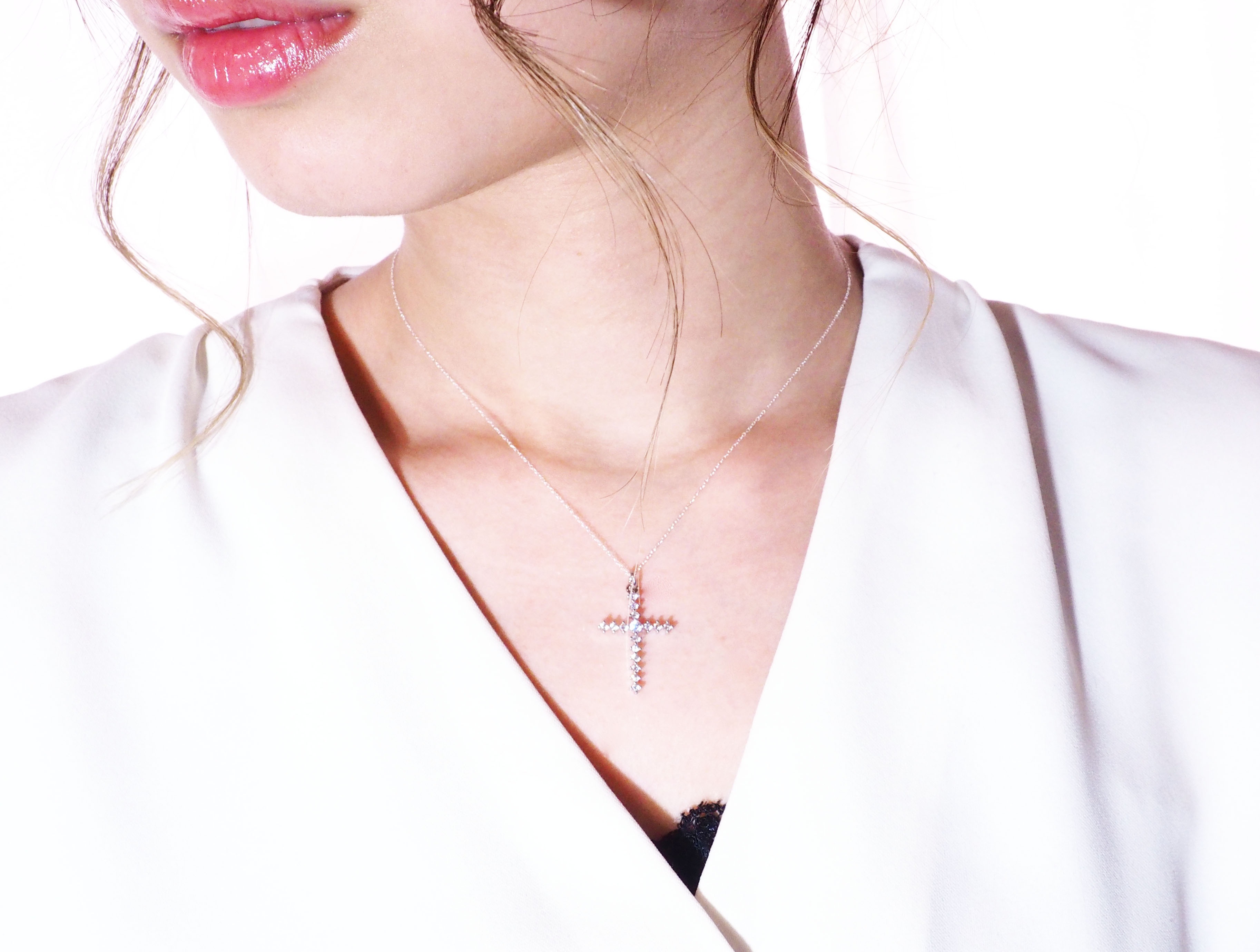 プラチナ製 ダイヤモンド ネックレス 国内生産品 厳選 pt850 ( 刻印有 ジュエリー