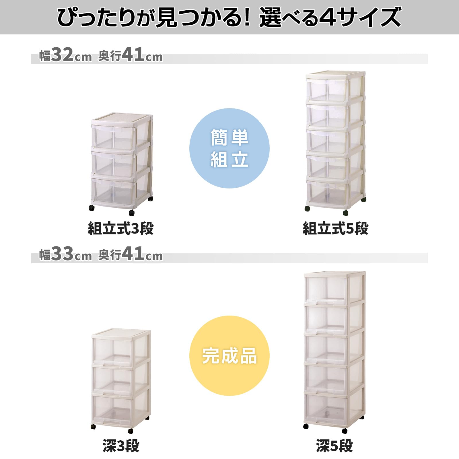 天馬 キャスター付きのシンプルな収納ケース 日本製 簡単組立 ユニフィット 組立式3段 クローゼットで使える衣装ケース 収納ボックス【幅32×奥行41×高さ60.5cm】 天馬 キャスター付きのシンプルな収納ケース 日本製 簡単組立 ユニフィット 組立式3段 クローゼットで使える衣装ケース 収納ボックス【幅32×奥行41×高さ60.5cm】