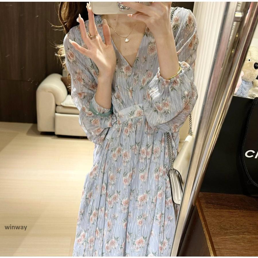 人気急上昇ワンピース レディース マキシワンピース 春夏秋 長袖 シフォンワンピース vネック きれいめ 花柄ワンピースパーティードレス お呼ばれ おしゃれ 通勤 人気急上昇ワンピース レディース マキシワンピース 春夏秋 長袖 シフォンワンピース vネック きれいめ 花柄ワンピースパーティードレス お呼ばれ おしゃれ 通勤