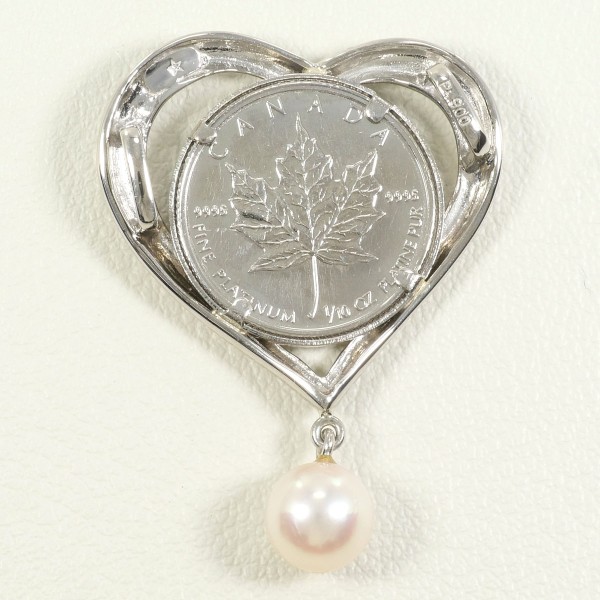 メイプルリーフ 1/10oz 1/10オンスコイン白金 PT1000 ペンダントトップ パール 中古 メイプルリーフ 1/10oz 1/10オンスコイン白金 PT1000 ペンダントトップ パール 中古