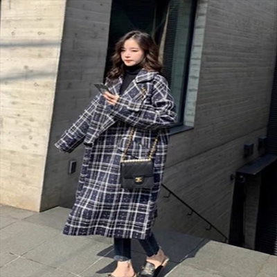 新品高品質 ロングコート チェック柄 カジュアル系 : レディース服 爆買い低価