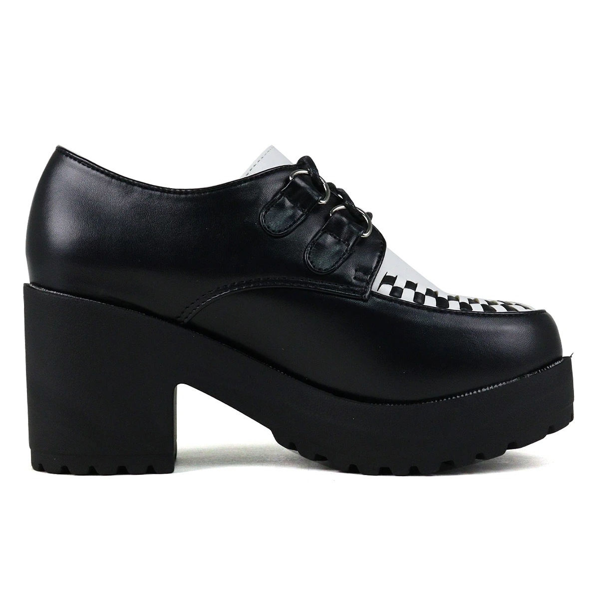 ブーティ レディース 厚底 ラバーソール メンズ 大きいサイズ レースアップ Uチップ 紐靴 7.5cmヒール 身長アップ ラウンドトゥ 歩きやすい レザー 合成皮革 No.1604M 25.5-27