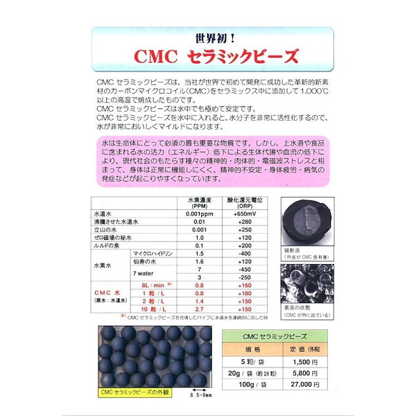 Qoo10] 活性水 CMC セラミックビーズ 水素水