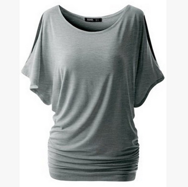 プラスサイズの夏の女性のカジュアルなTシャツは、ショルダーファッション女性のブラウスS - 5XLオフトップ プラスサイズの夏の女性のカジュアルなTシャツは、ショルダーファッション女性のブラウスS - 5XLオフトップ