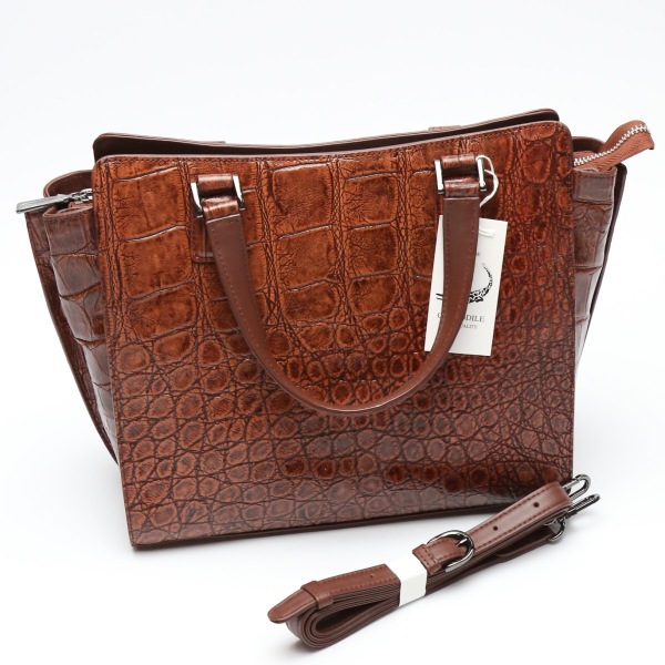 クロコダイル LB-3055 ハンドバッグ ブラウン CROCODILE ショルダー