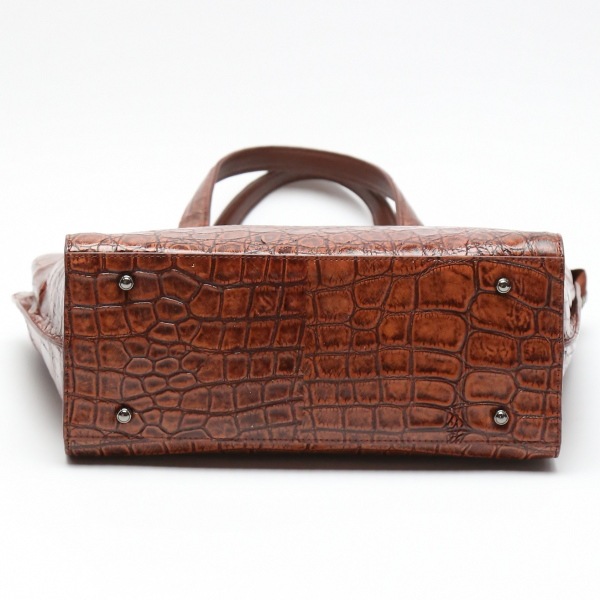 クロコダイル LB-3055 ハンドバッグ ブラウン  CROCODILE ショルダーストラップ付 クロコダイル クロコダイル LB-3055 ハンドバッグ ブラウン CROCODILE ショルダー
