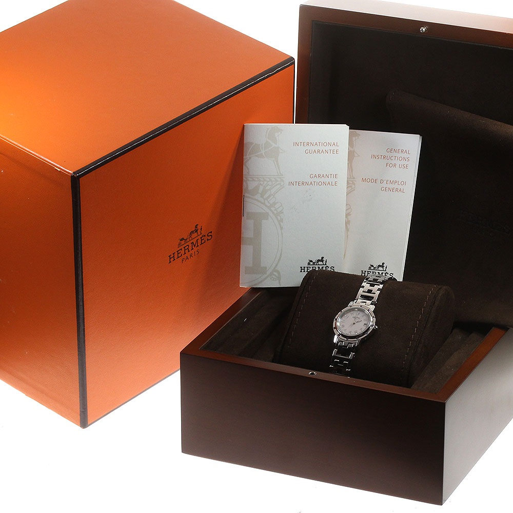 エルメス HERMES CL4.231 クリッパー デイト クォーツ レディース 箱・保証書付き_843310【中古】 エルメス HERMES CL4.231 クリッパー デイト クォーツ レディース 箱・保証書付き_843310【中古】