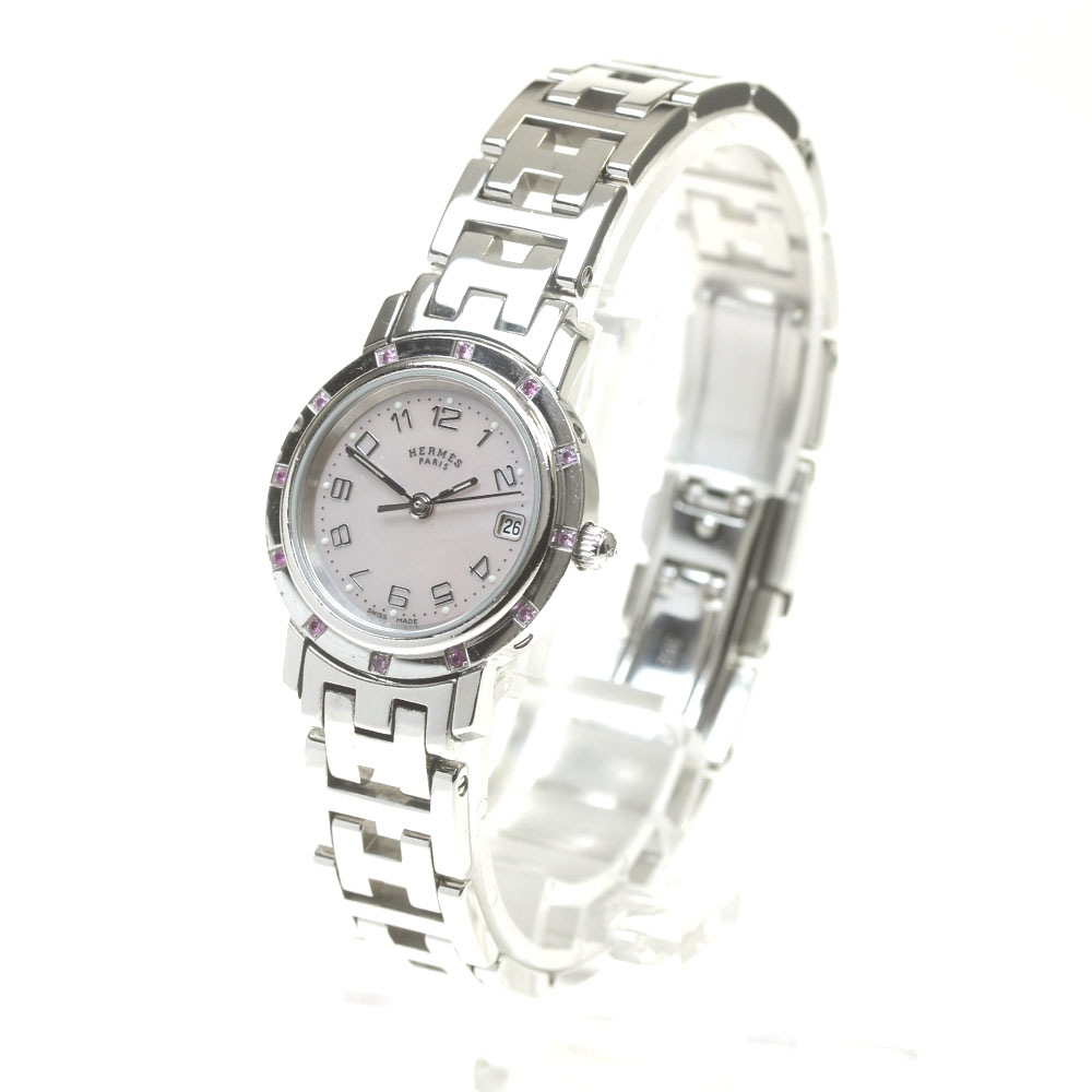 エルメス HERMES CL4.231 クリッパー デイト クォーツ レディース 箱・保証書付き_843310【中古】 エルメス HERMES CL4.231 クリッパー デイト クォーツ レディース 箱・保証書付き_843310【中古】