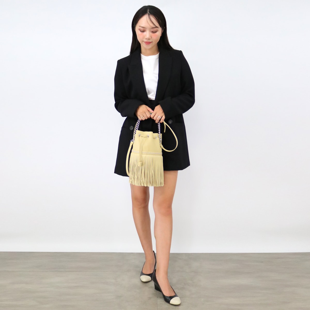 LMDC-1XX-SCNP MEDIUM FRINGE CARNIVAL WITH STUDS MBC-504S YELLOW