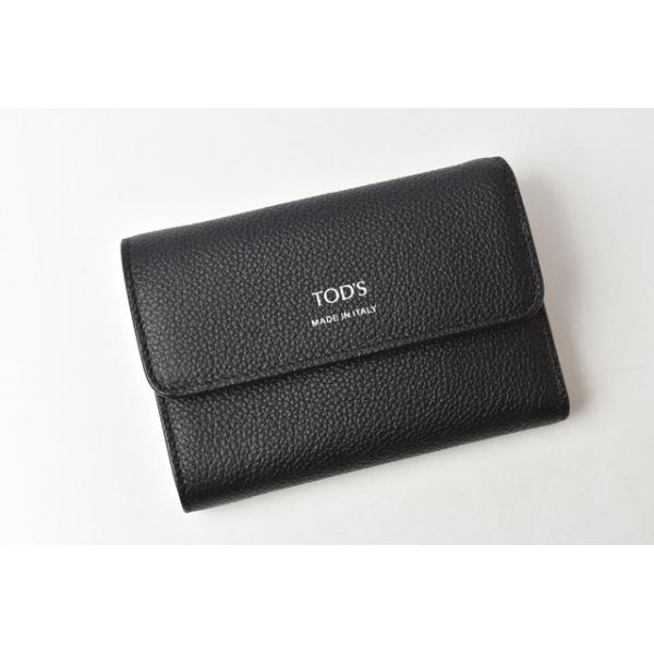財布 三つ折り TOD S 折財布 レザーダブルTT ブラック/ピンク 財布 三つ折り TOD S 折財布 レザーダブルTT ブラック/ピンク