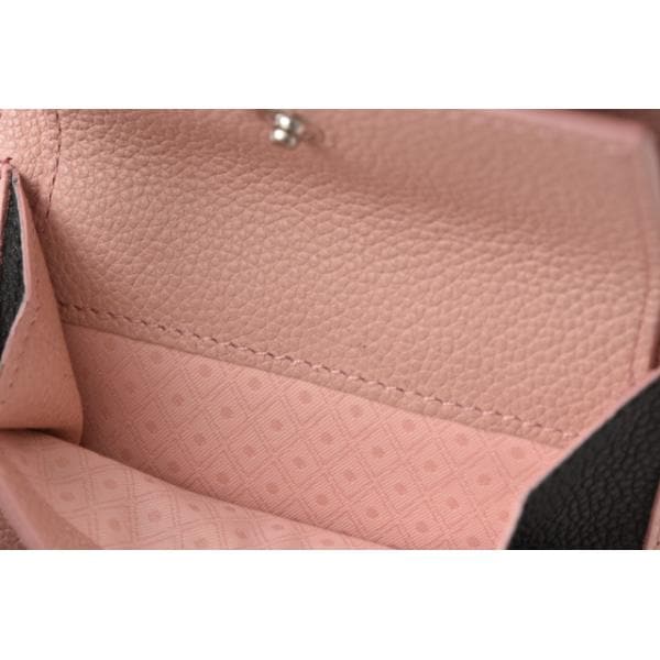 財布 三つ折り TOD S 折財布 レザーダブルTT ブラック/ピンク 財布 三つ折り TOD S 折財布 レザーダブルTT ブラック/ピンク