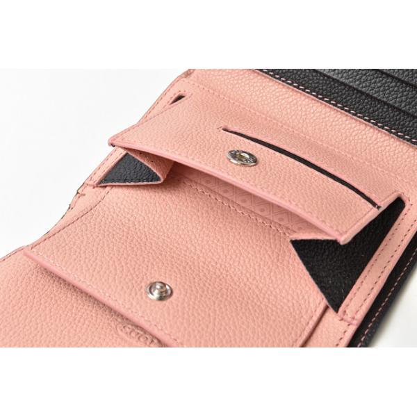 財布 三つ折り TOD S 折財布 レザーダブルTT ブラック/ピンク 財布 三つ折り TOD S 折財布 レザーダブルTT ブラック/ピンク