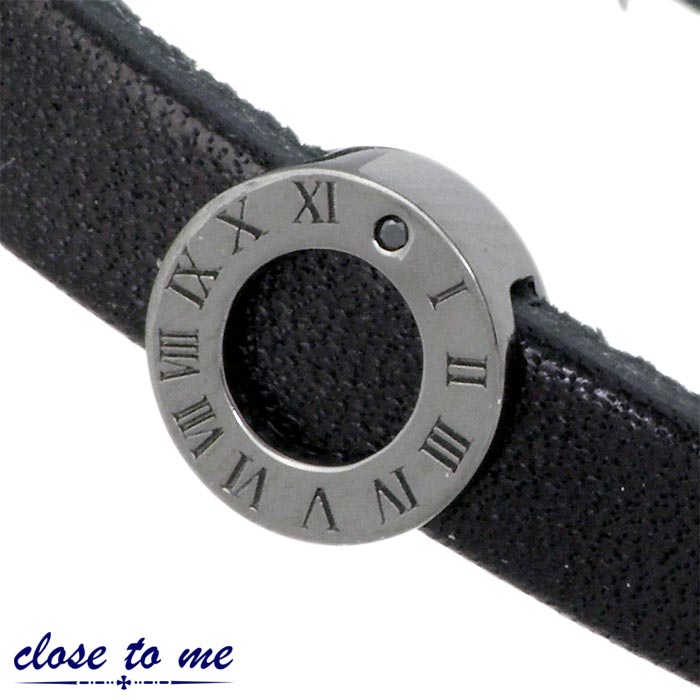 クロストゥーミー close to me サークル シルバー ブレスレット レザー CZ クロストゥーミー close to me サークル シルバー ブレスレット レザー CZ