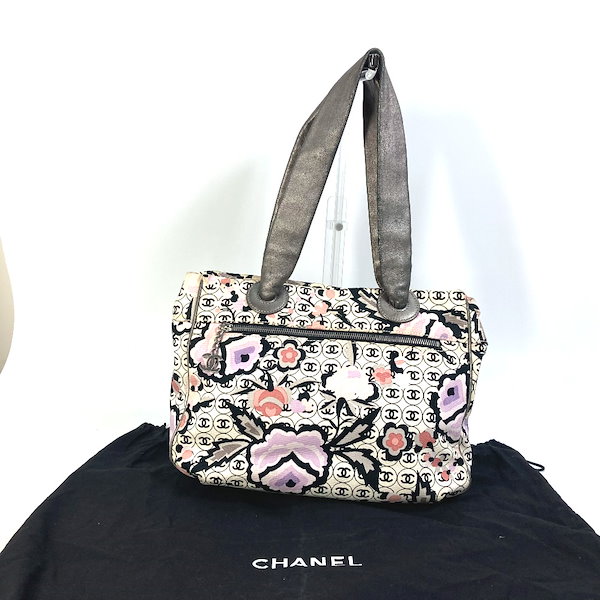 Qoo10] CHANEL トートバッグ CC ココマーク 花柄 フ