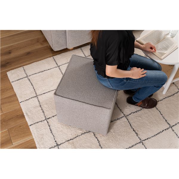 キューブ型 スツール 約 幅40×奥行40×高さ41cm スモキーグレー オットマン 置台 インテリア家具 リビング家具